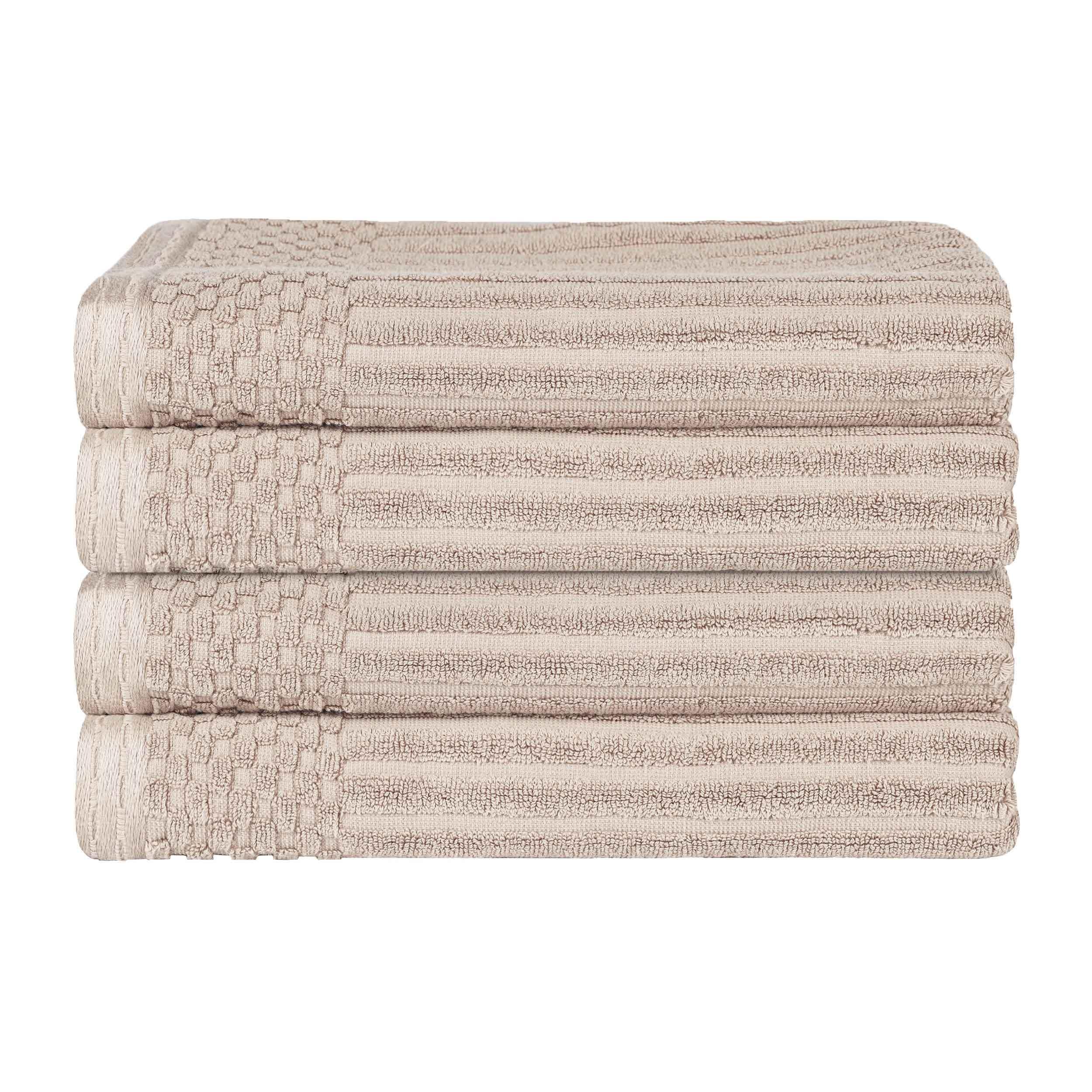 Soho Ribbed Cotton Absorbent Bath Towel Set of 4 - Bath Towel by Superior