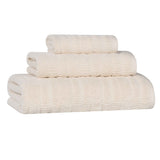 Mika Smart Twist Cotton Solid Textured Ribbed 3 Piece Towel Set - Towel Set by Superior