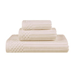 Soho Ribbed Cotton Absorbent 3 Piece Assorted Towel Set - Towel Set by Superior