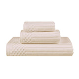 Soho Ribbed Cotton Absorbent 3 Piece Assorted Towel Set - Towel Set by Superior