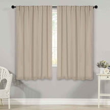 Solid Room Darkening Blackout Curtain Panels, Back Tabs, Set of 2