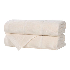 Milo Smart Twist Cotton Solid Ribbed Bath Towels, Set of 2