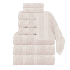 Smart Dry Zero Twist Cotton Medium Weight 9 Piece Assorted Towel Set