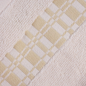 Larissa Cotton Geometric Border Bath Towel Set of 4