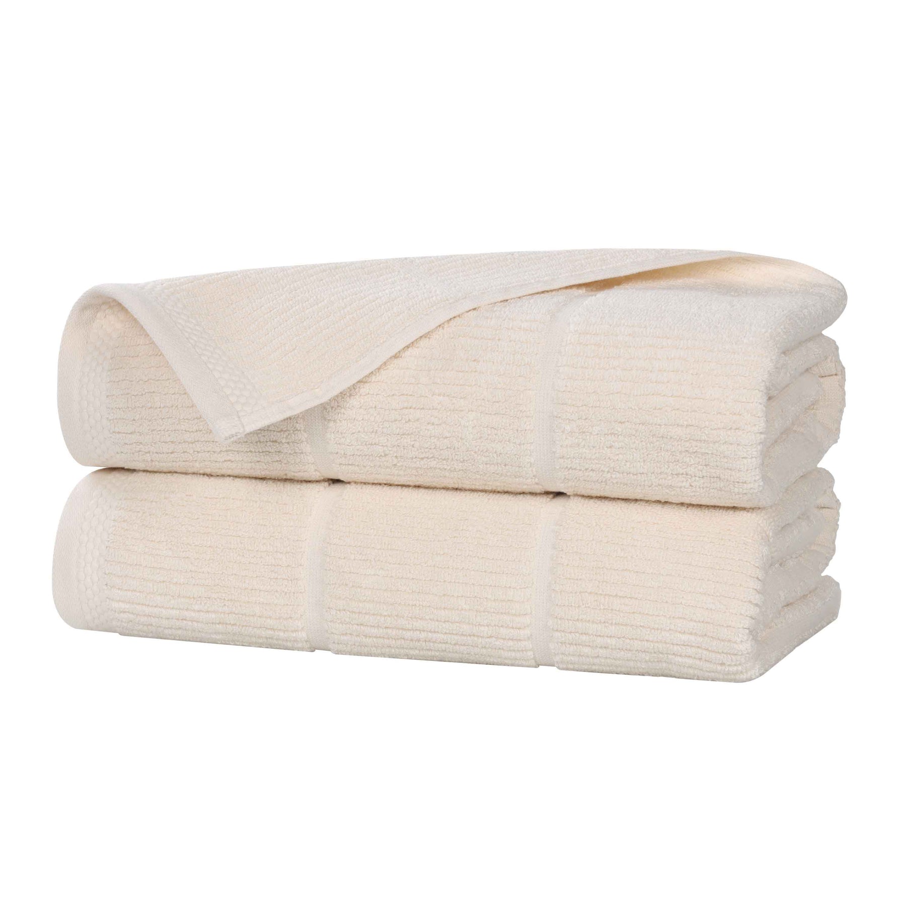 Milo Smart Twist Cotton Solid Ribbed Bath Sheets, Set of 2