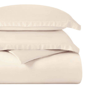 Egyptian Cotton 400 Thread Count Solid Luxury Duvet Cover Set - Ivory