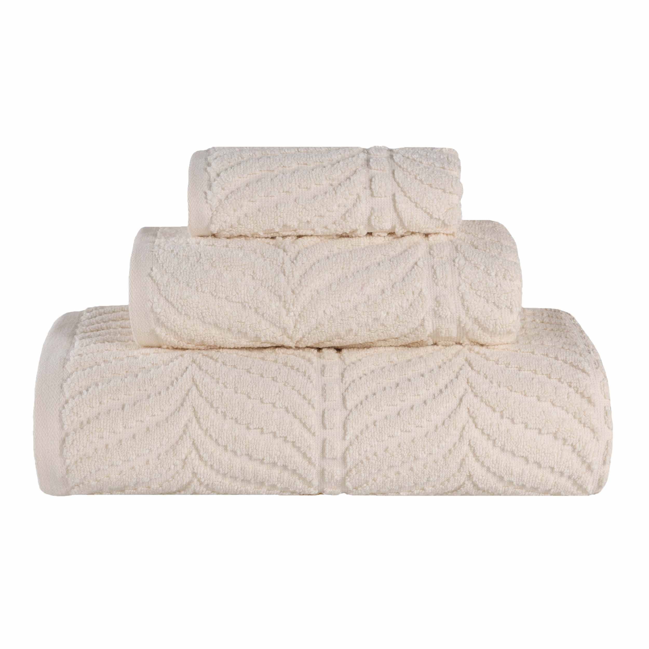 Chevron Zero Twist Jaquard Cotton 3 Piece Bathroom Towel Set - Towel Set by Superior