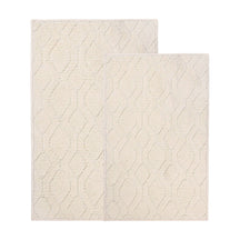 Brou Diamond Lattice Textured Machine Washable Bath Rugs, Set of 2