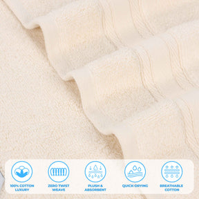 Belmont Zero Twist Cotton Medium Weight 6 Piece Towel Set