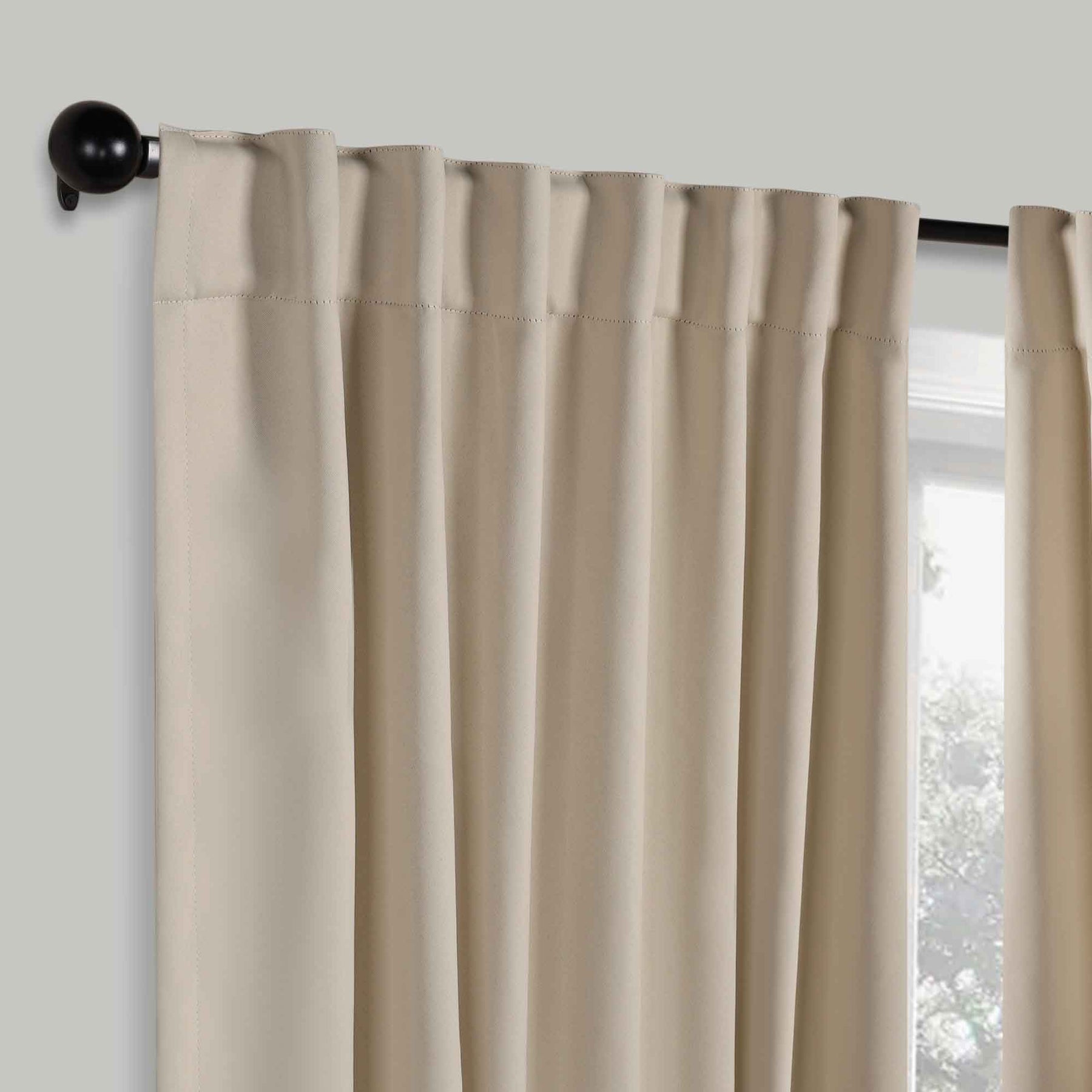 Solid Room Darkening Blackout Curtain Panels, Back Tabs, Set of 2