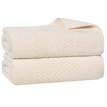 Playa Zero Twist Cotton Solid Waffle Textured Bath Sheets, Set of 2