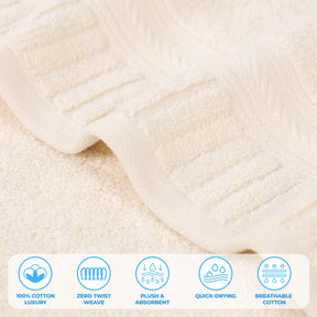 Venice Zero Twist Cotton Medium Weight Soft Bath Towels, Set of 2