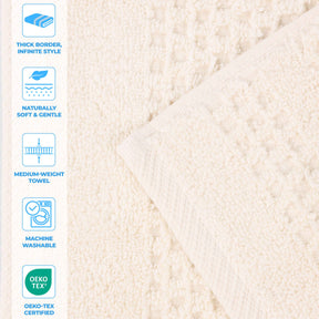 Playa Zero Twist Cotton Solid Waffle Textured Face Towels, Set of 12