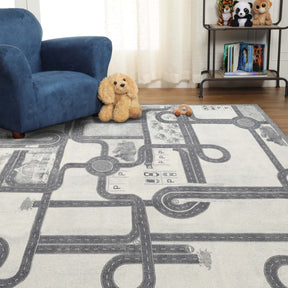 Country Road Non-Slip Kids Playroom Nursery Washable Indoor Area Rug