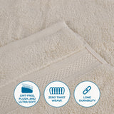 Chevron Zero Twist Solid Soft Absorbent Cotton 3 Piece Towel Set - Towel Set by Superior