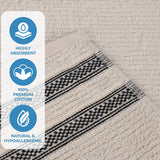 Brea Zero Twist Cotton Ribbed Geometric Border Face Towel Set of 12 - Face Towel by Superior