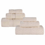 Chevron Zero Twist Solid and Jacquard Soft Cotton 6 Piece Towel Set - Towel Set by Superior