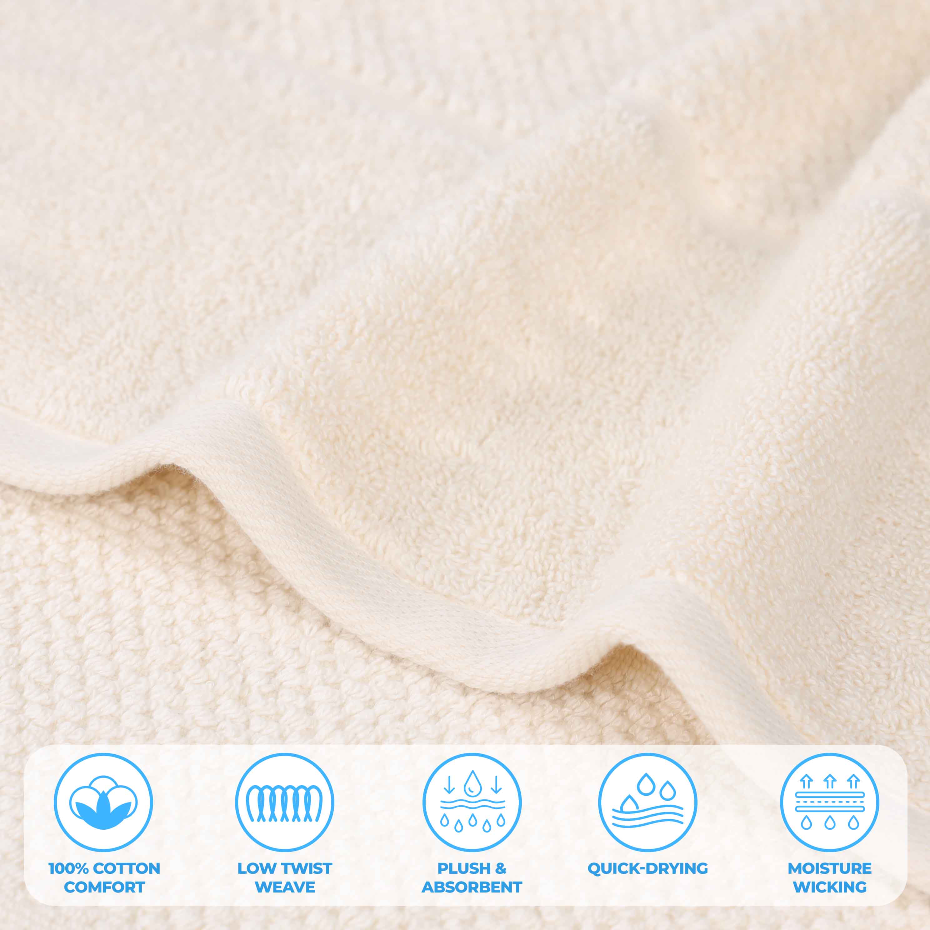 Mile Smart Twist Cotton Solid Thick Border 9 Piece Towel Set - Towel Set by Superior