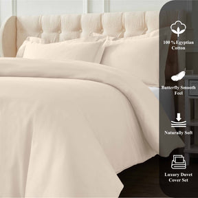 1200 Thread Count Egyptian Solid Cotton Duvet Cover Set