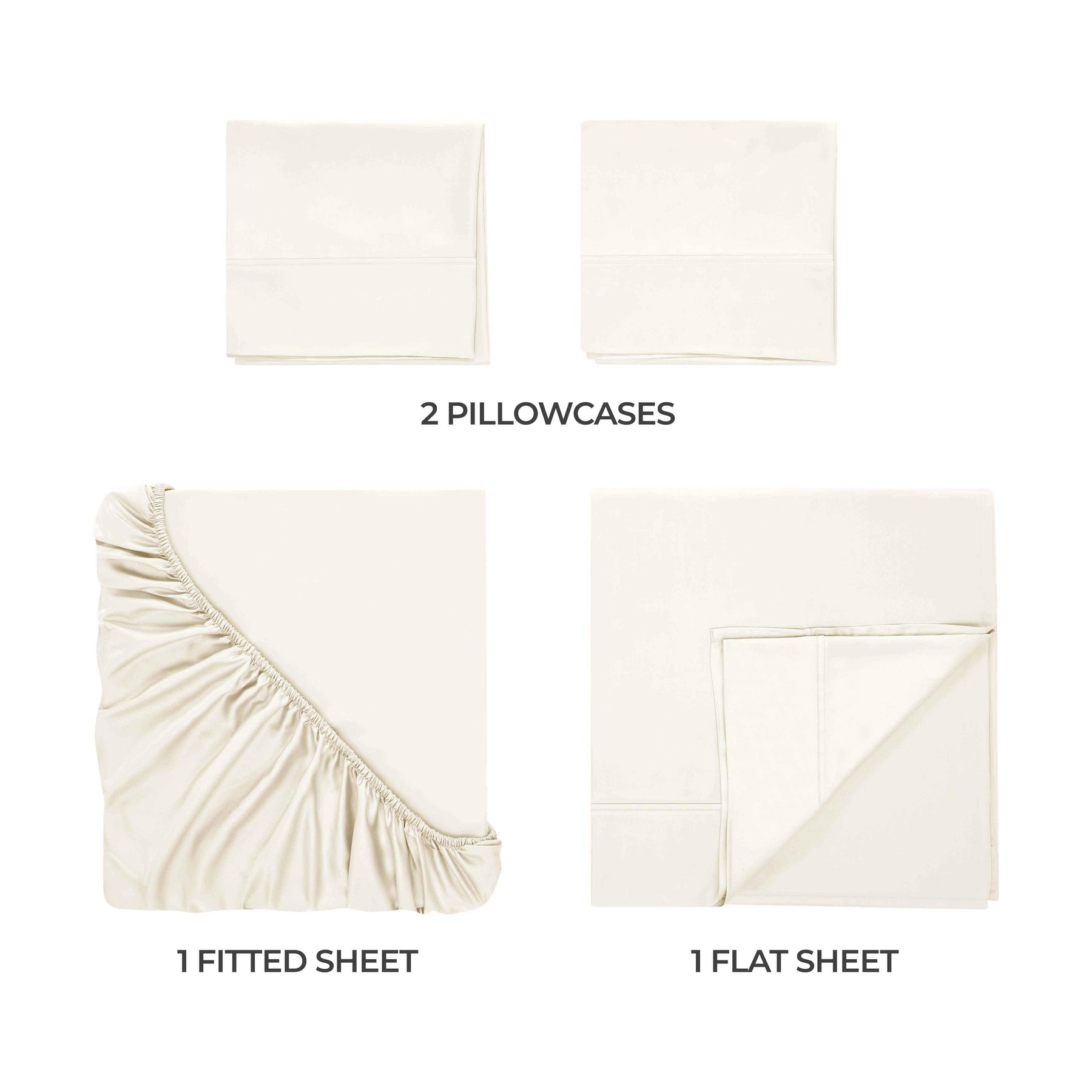 Egyptian Cotton 400 Thread Count Solid Deep Pocket Bed Sheet Set - Ivory