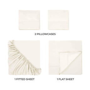 Egyptian Cotton 400 Thread Count Solid Deep Pocket Bed Sheet Set - Ivory