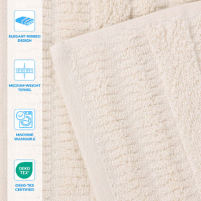 Mika Smart Twist Cotton Solid Textured Ribbed Bath Sheets, Set of 2