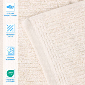 Milo Smart Twist Cotton Medium Weight Solid Ribbed 8 Piece Towel Set