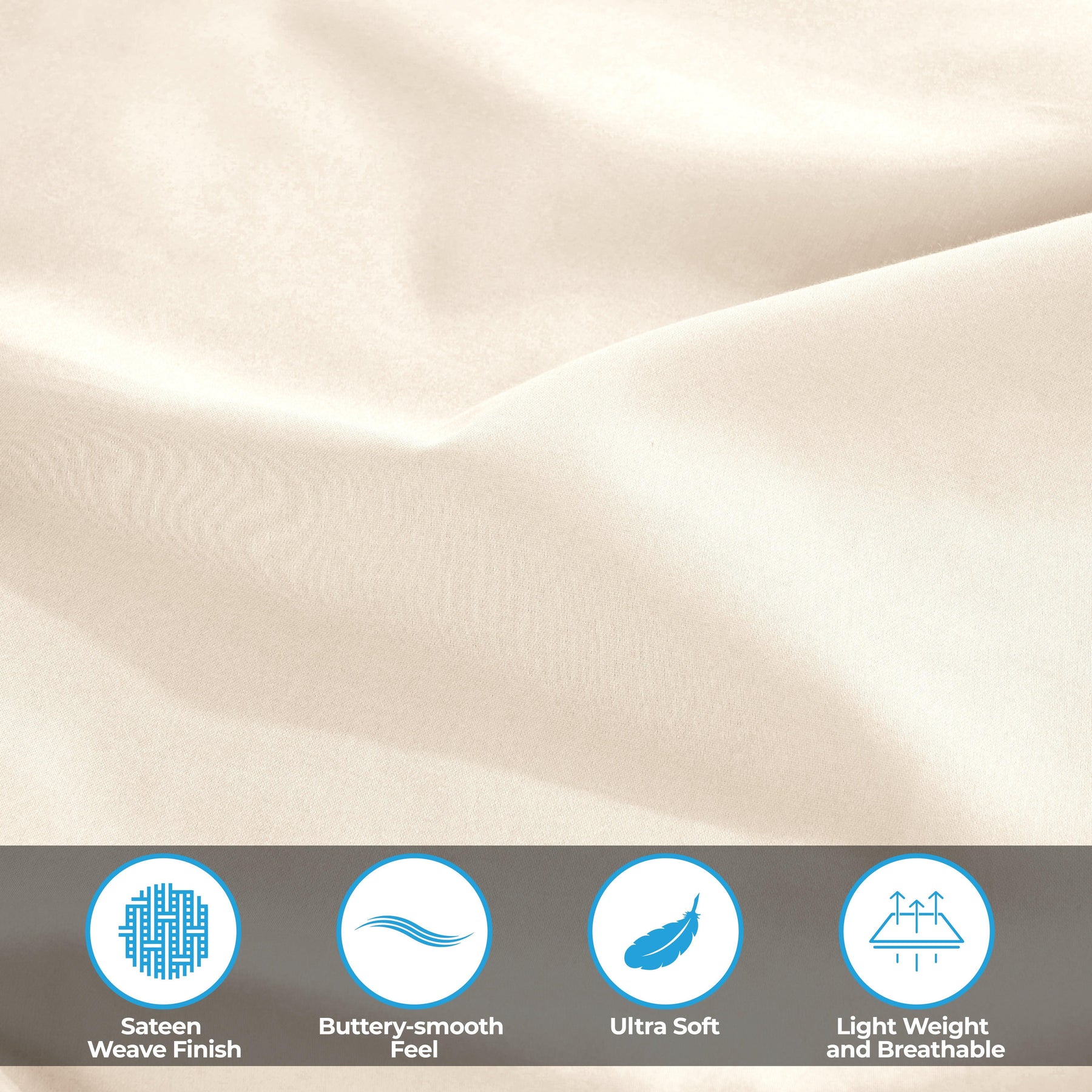 Egyptian Cotton 300 Thread Count Solid Deep Pocket Bed Sheet Set - Ivory