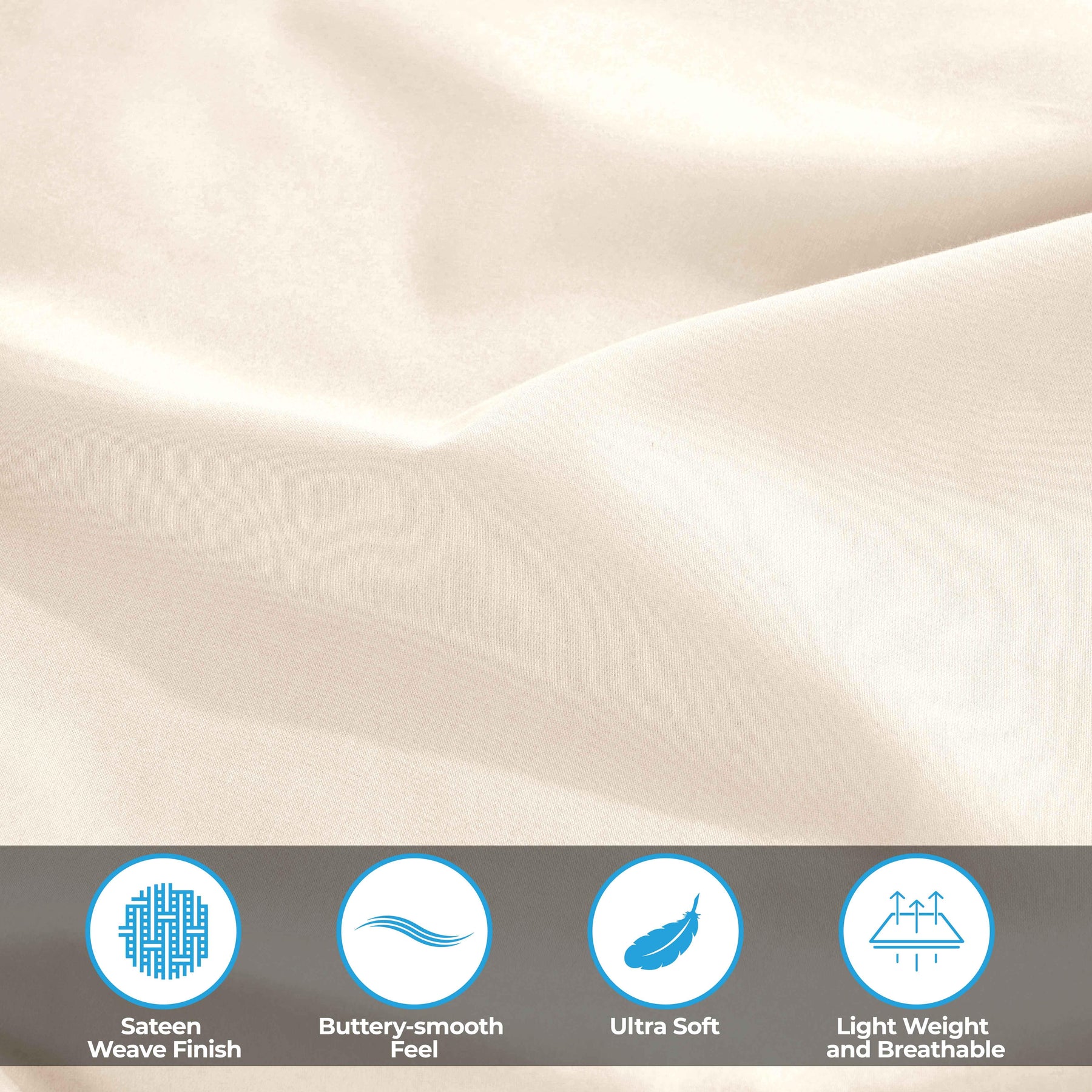 Egyptian Cotton 400 Thread Count Solid Deep Pocket Bed Sheet Set - Ivory