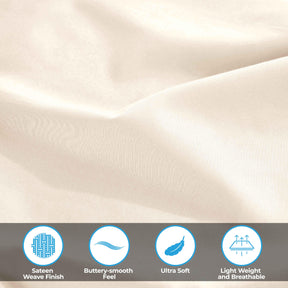 Egyptian Cotton 400 Thread Count Solid Deep Pocket Bed Sheet Set - Ivory