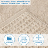 Napa Zero Twist Cotton Solid Waffle Honeycomb Bath Towel Set of 3 - Bath Towel by Superior