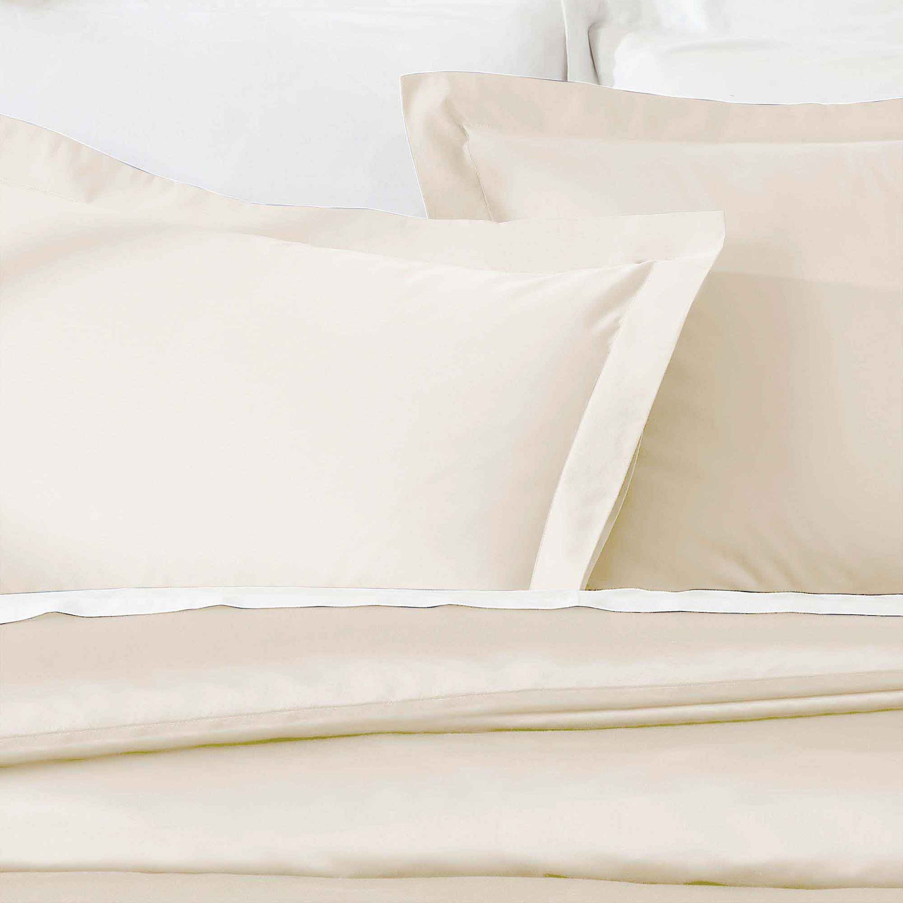 Egyptian Cotton 850 Thread Count Solid Luxury 3 Piece Duvet Cover Set - Ivory