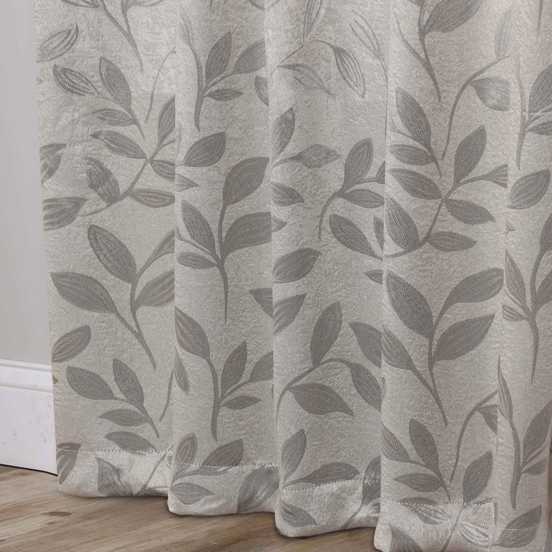 Leaves Room Darkening Washable Blackout Curtain Panels, Set of 2 - Ivory