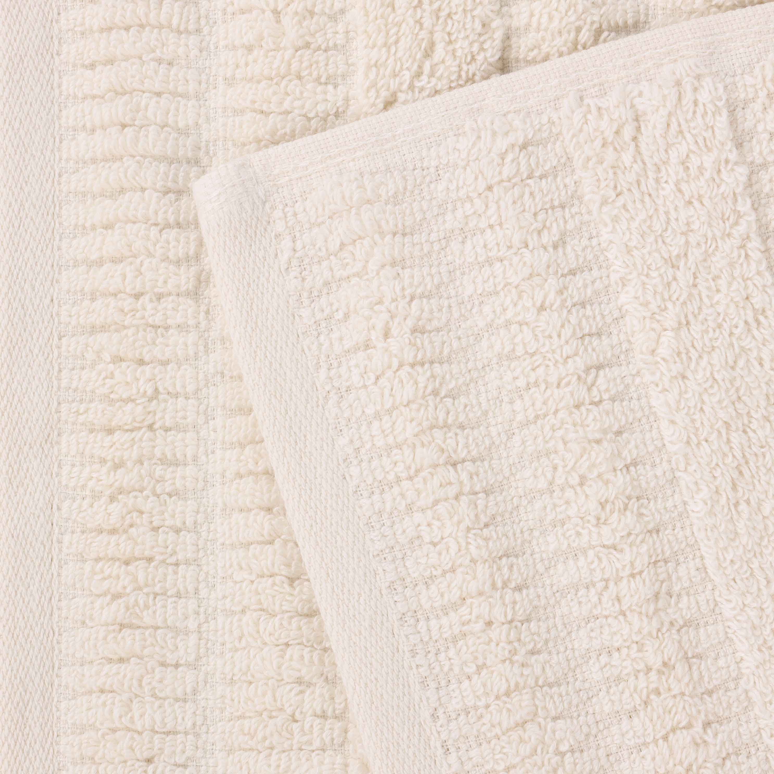 Mika Smart Twist Cotton Solid Textured Ribbed Face Towels, Set of 12 - Face Towel by Superior