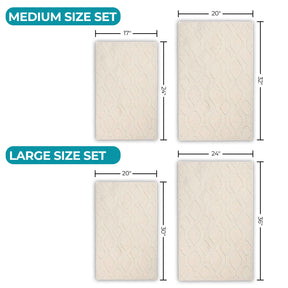 Brou Diamond Lattice Textured Machine Washable Bath Rugs, Set of 2