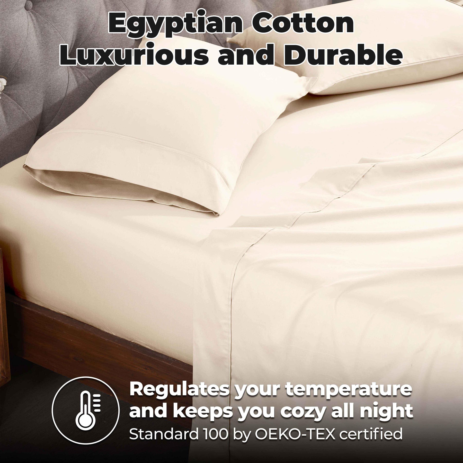 Egyptian Cotton 300 Thread Count Solid Deep Pocket Sheet Set - Sheet Set by Superior - Superior 