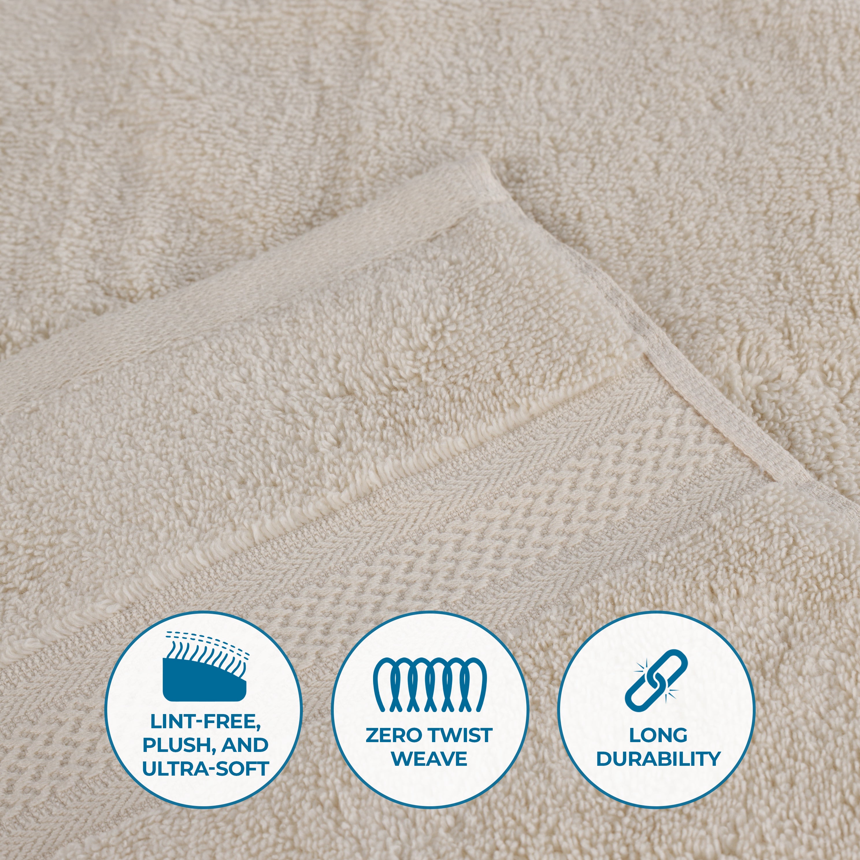 Chevron Zero Twist Solid and Jacquard Soft Cotton 12 Piece Towel Set - Towel Set by Superior