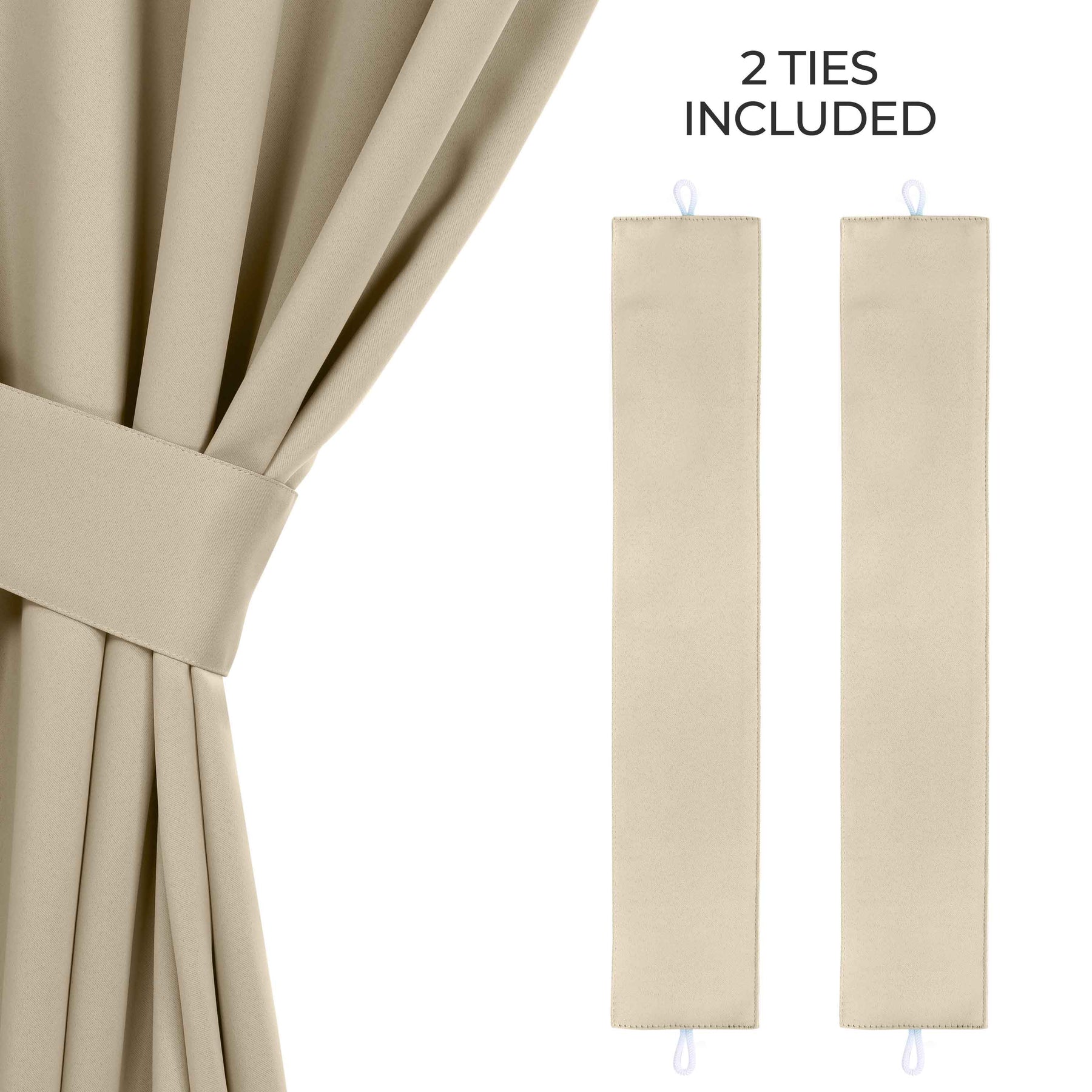 Classic Modern Solid Room Darkening Blackout Curtain Panels, Set of 2 - Ivory