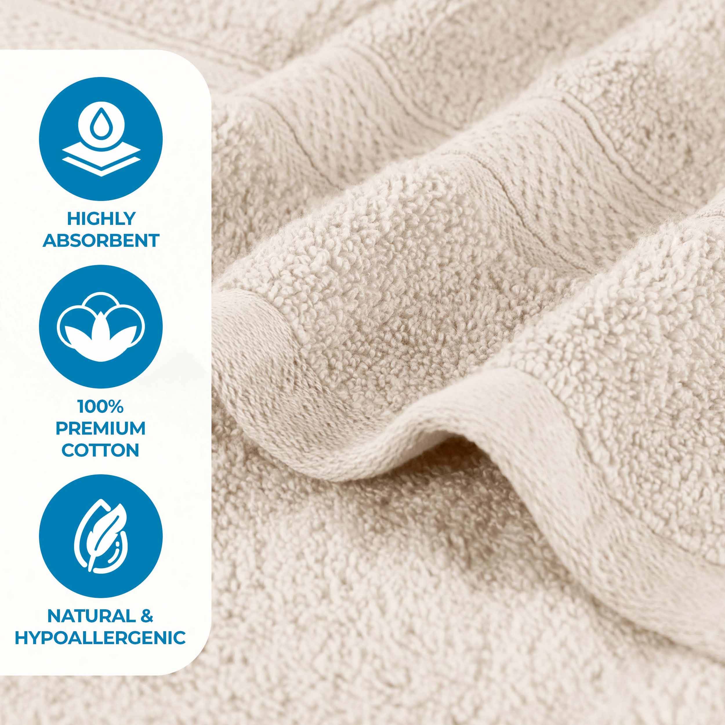 Chevron Zero Twist Solid and Jacquard Soft Cotton Washcloth Set of 12 - Face Towel by Superior