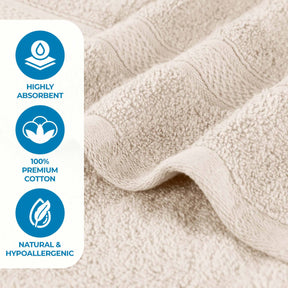 Chevron Zero Twist Solid and Jacquard Cotton 8 Piece Towel Set