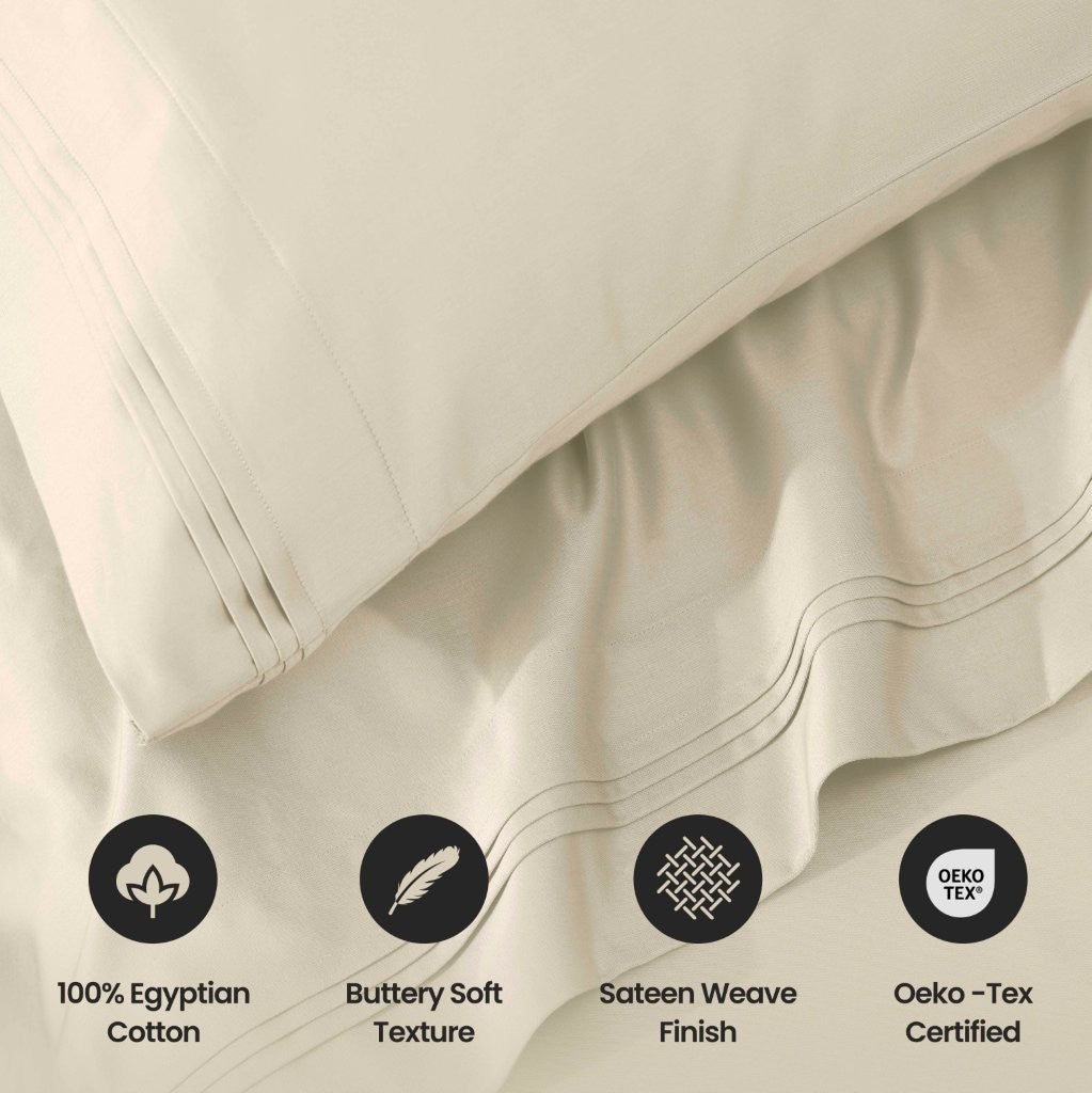 Egyptian Cotton 1000 Thread Count Solid Sheet Set Olympic Queen