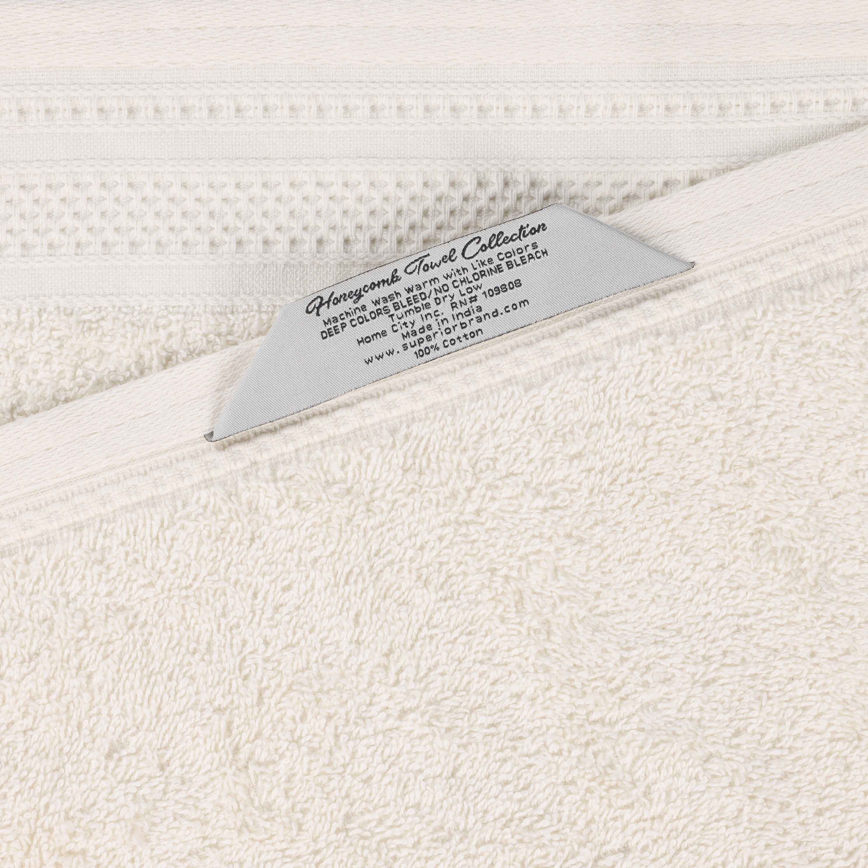 Honeycomb Textured Waffle Border Cotton Bath Sheets, Set of 2 - Bath Sheet by Superior