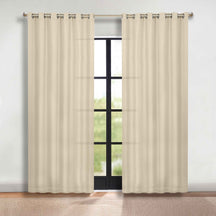 Classic Modern Solid Room Darkening Blackout Curtain Panels, Set of 2 - Ivory