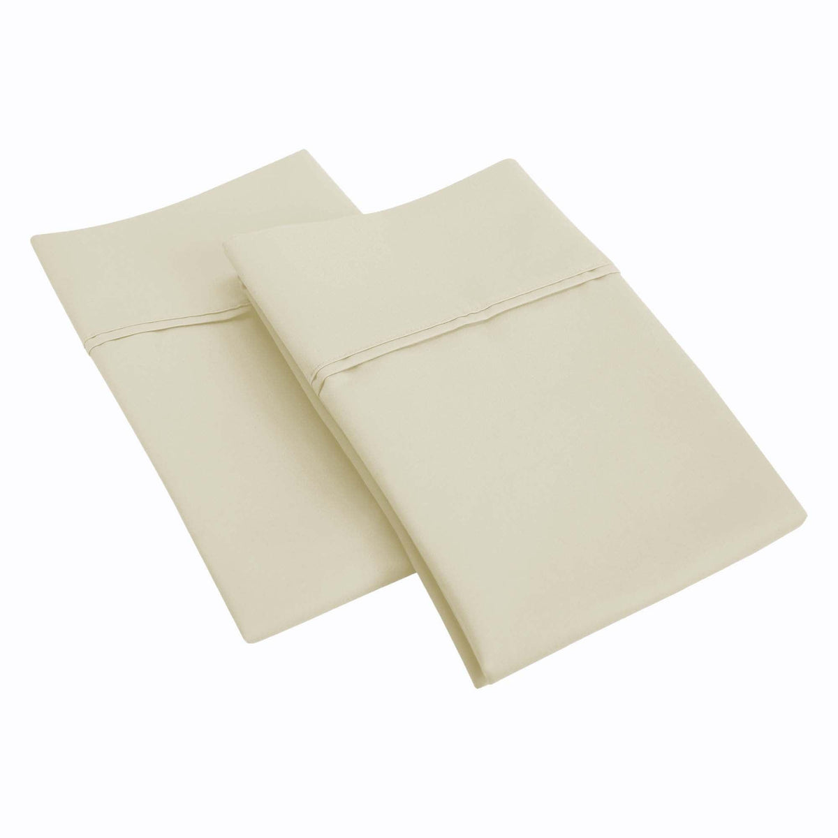 1200 Thread Count Cotton Blend 2 Piece Solid Pillowcase Set - Ivory