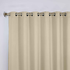 Classic Modern Solid Room Darkening Blackout Curtain Panels, Set of 2 - Ivory