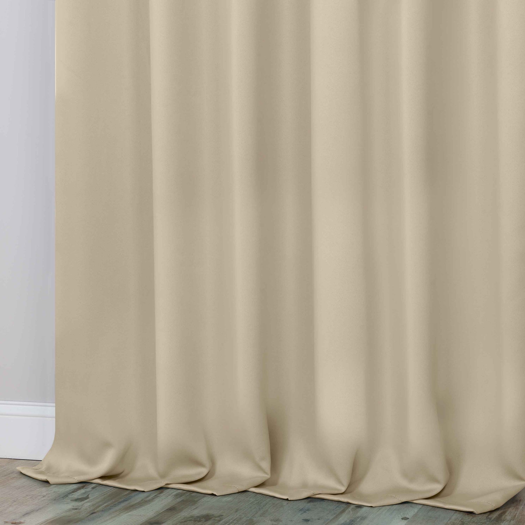 Classic Modern Solid Room Darkening Blackout Curtain Panels, Set of 2 - Ivory