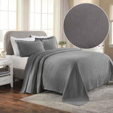 Jacquard Matelassé Paisley Cotton Bedspread Set - Gray