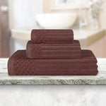 Soho Ribbed Cotton Absorbent 3 Piece Assorted Towel Set - Towel Set by Superior