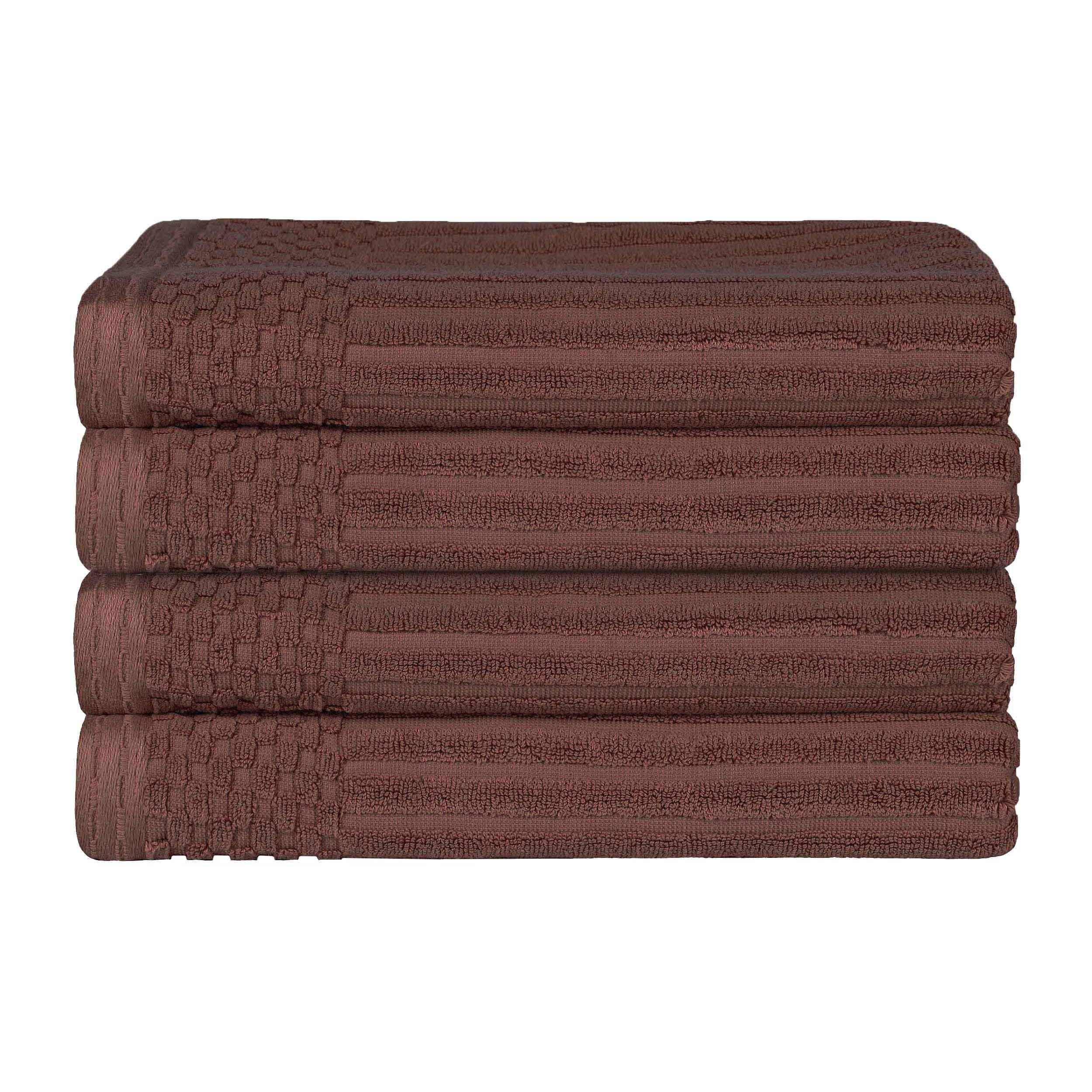 Soho Ribbed Cotton Absorbent Bath Towel Set of 4 - Bath Towel by Superior