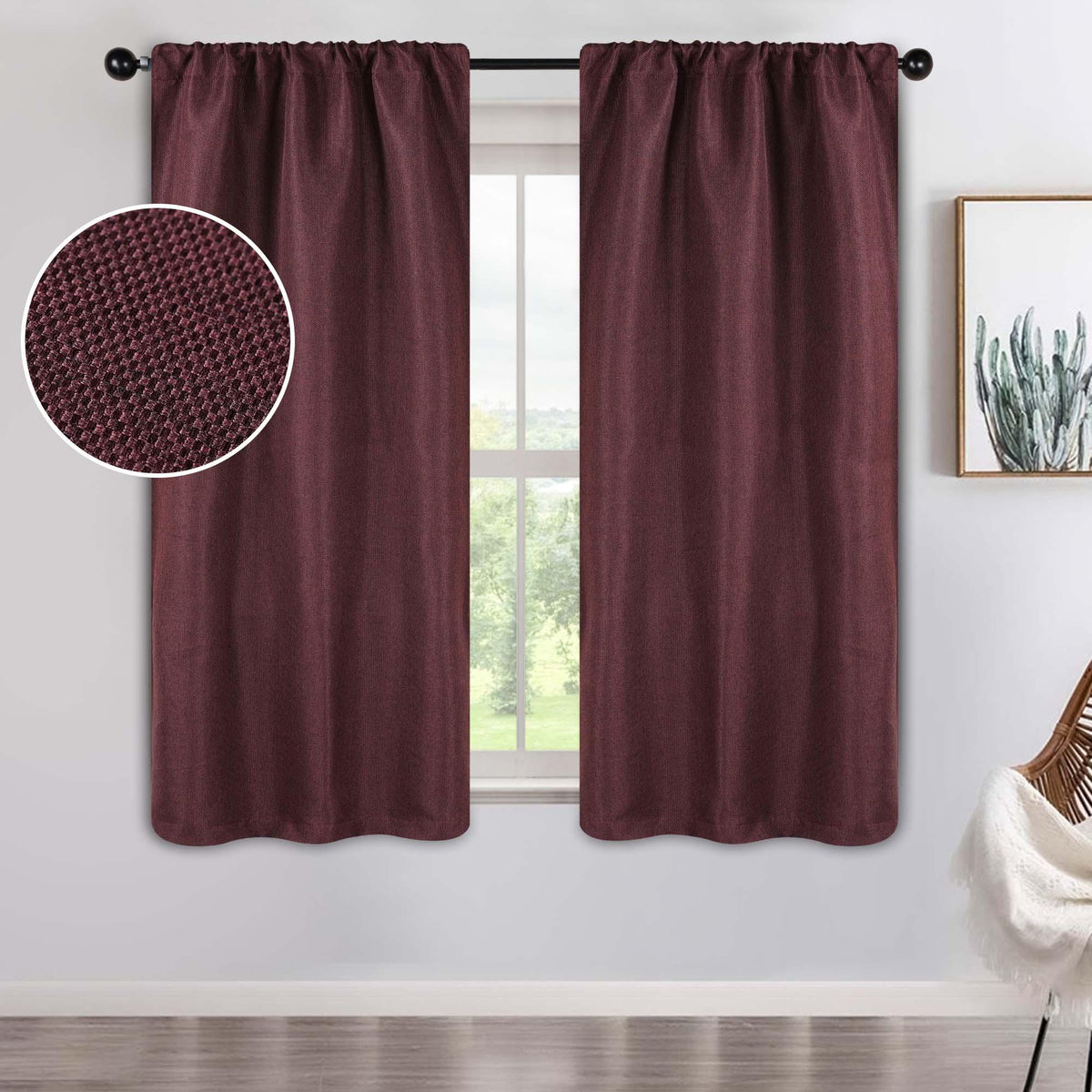 Jaxon Textured Blackout Curtain Set of 2 Panels - Blackout Curtains by Superior - Superior 